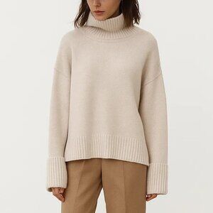 Halston 100% Cashmere Oversized Sweater Chunky Quiet Luxury Old Money Cozy Luxe
